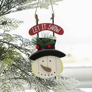 Adorno colgante de Navidad de madera respetuoso con el medio ambiente para regalar y decorar con materiales seguros y acabado artesanal - Product Image 2