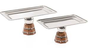 ถาดสแตนเลสตกแต่งพร้อมฐานไม้ถาดชอกโกแลตสไตล์ใหม่สำหรับเดือนรอมฎอนชามและถาดเสิร์ฟพิเศษ - Product Image 3