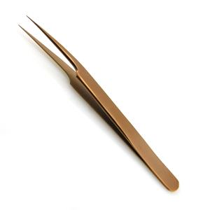 Professional Quality Steel Rose Gold Anti-Static Durable Eyelash Extension Tweezers 10mm 90-Degree <b>Isolation</b> - Product Image 3
