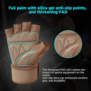 Gants de gymnastique respirants demi-doigt de qualité supérieure poignée antidérapante et soutien du poignet pour les entraînements d'haltérophilie et de fitness - Product Image 4