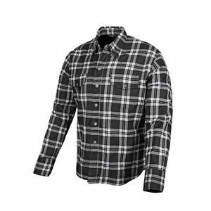 Camisa de protección de motocicleta a cuadros en blanco y negro con camisa protectora para trabajo manual y camisa de protección de equipo táctico - Product Image 2