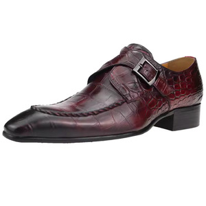 Chaussures décontractées de luxe pour hommes, cuir véritable, chaussures de mariage à bout pointu, tenue sociale formelle d'automne, motif imprimé - Product Image 4