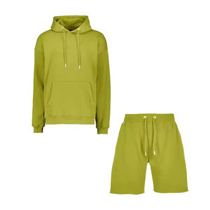 Conjunto de sudaderas con capucha para hombre de la mejor calidad, ropa de calle de manga larga de alta calidad con logotipo personalizado, conjunto de Sudadera con capucha y pantalones cortos - Product Image 4