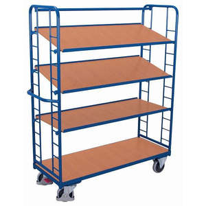 Carrito Organizador Variofit de 4 Ruedas con Ruedas de Goma Termoplástica de Madera para Limpieza en Oficina u Hogar - Product Image 1