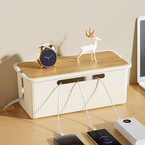 Countertop lưu trữ cáp hider hộp dây nhựa quản lý tổ chức có nắp đậy cho phòng tắm phòng khách công cụ sử dụng cho bàn - Product Image 1