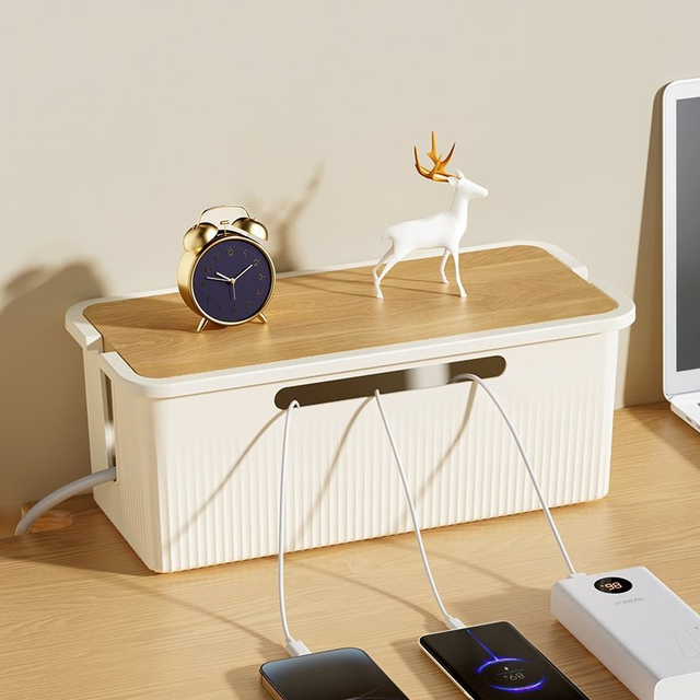 Countertop Cable Storage Hider Boxes Plastic Cord Management Organizer Lids for Bathroom Living Room Tools Use for Desk