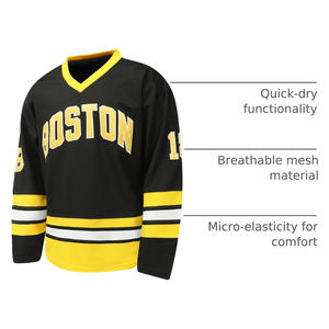 บริการขายส่งแบบ OEM รับผลิตเสื้อฮอกกี้ทีมสำหรับผู้ใหญ่แบบยูนิเซ็กซ์ ผ้าสแปนเด็กซ์/โพลีเอสเตอร์ พิมพ์ลายโลโก้ด้วยเทคนิคการถ่ายเทความร้อน ออกแบบตามความต้องการของคุณ - Product Image 4