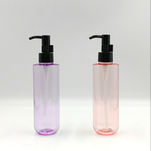 Botella de bomba vacía transparente para mascotas de 200ml, botella de limpiador Facial, forma de fondo redondo para crema facial, embalaje cosmético, Color personalizado - Product Image 1
