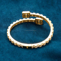 Bracelet manchette en argent sterling 925 avec diamants baguette VVS, style hip-hop, pour femme, idéal pour les fêtes, livraison directe