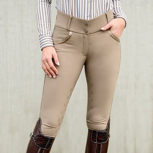 Haute qualité OEM Polyester Spandex Serré d'équitation Logo personnalisé Vêtements équestres respirant confortable pantalon d'équitation pour femmes - Product Image 4