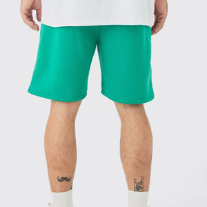 Short d'entraînement confortable à taille élastique pour hommes, short de course d'été décontracté avec nouveau motif uni respirant et teint - Product Image 4