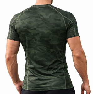 Camiseta de Compresión de Camuflaje para Hombre, Manga Corta, Ropa Deportiva para Gimnasio, Transpirable, Elástica, Protector de Erupciones para Fitness - Product Image 2
