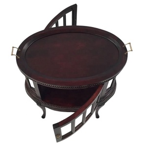 Antique Mahogany Wood Coffee Table Furniture with Wooden Tray Top an Elegant Touch Center Table for Classic Style Living Room - Product Image 3