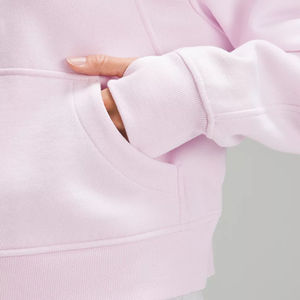 Sudadera de Forro Polar con Capucha, Manga Larga, Color Sólido, para Mujer, Corte Regular, Ecológica, 2 Piezas, Venta OEM - Product Image 4