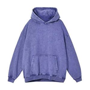 Sudaderas con capucha lavadas con ácido de gran tamaño con logotipo personalizado Sudaderas con capucha recortadas vintage Ropa de hombre Jersey Sudaderas con capucha básicas para hombre - Product Image 5