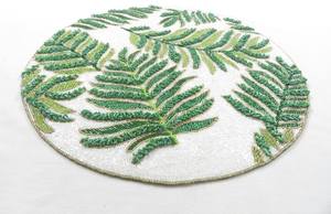 Set de table fougère perlée fait à la main lot de 2 chargeur perlé cadeau commémoratif des enfants - Product Image 3
