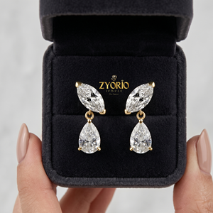 Pendientes de Estrella de Mar con Micro Pavé de Diamantes Cultivados en Laboratorio en Oro de 14K de Zyorio Jewels - Joyería de Boda Moderna Inspirada en el Océano para Mujer - Product Image 1