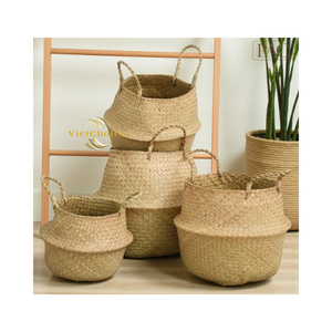 Budget-friendly VIETCHOICE Latest Eco-Friendly Classic Straw Seagrass Woven Storage <b>Baskets</b> Multipurpose Vietnam - Product Image 6