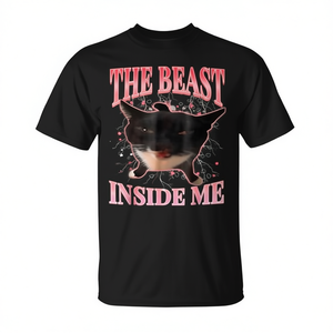 Camiseta con Memes de Gatos Divertidos, Producto Promocional Humorístico con la Bestia en el Interior para Amantes de los Gatos - Product Image 3