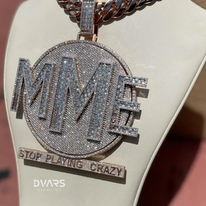 Colgante Personalizado con Diamantes VVS, Chapado en Oro, Cualquier Letra, Estilo Clásico Unisex, Regalo de Navidad - Product Image 3