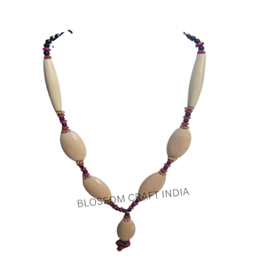 Collar de cuentas de resina y hueso hecho a mano personalizado para mujer estilo religioso cristiano mejor calidad precio bajo colores personalizados - Product Image 3