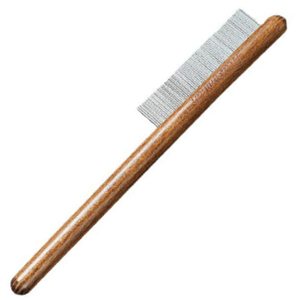 Peines contra pulgas para mascotas \ Peines finos de acero inoxidable para perros y gatos Peines para el cabello con mango de madera - Product Image 1