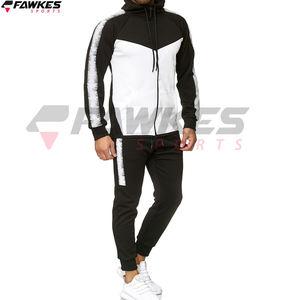 Costume personnalisé de haute qualité design pour hommes sweat à capuche à cordon zippé et imprimé à pois survêtement - Product Image 3