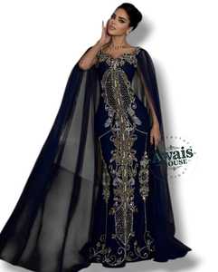 Robes de soirée de mariage de luxe de haute qualité, style empire, broderie de cristaux, perles, perles, longueur au sol, coupe en A, soutien-gorge intégré - Product Image 1