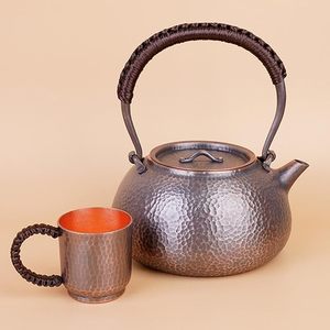 แก้วน้ำทองแดงแท้ทำมือ พรีเมียม เป็นมิตรกับสิ่งแวดล้อม ลายตอกแบบเรียบง่าย ความจุขนาดใหญ่ สำหรับสุขภาพแบบดั้งเดิม ขายส่ง - Product Image 2