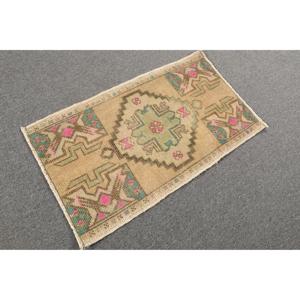 1.6x2.7 ft Turkish Vintage Eco-Friendly <b>Brown</b> Patchwork <b>Wool</b> Rug with Latex Backing - Product Image 4