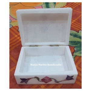 Producto hecho a mano asequible, caja con incrustaciones de mármol blanco puro con materiales de nácar, uso para decoración del hogar, artículo de regalo - Product Image 5