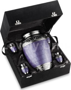 กล่องใส่เถ้ามนุษย์เถ้ามนุษย์ทำจากทองเหลืองลาเวนเดอร์สำหรับงานศพกล่องกำมะหยี่ฟรี - Product Image 2