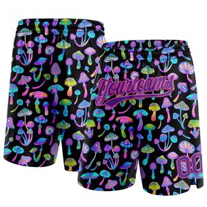 Industrie Direct Engro Sportswear Cómodo Personalizado Negro Púrpura-Rosa Hongos Alucinación Auténticos Pantalones cortos de baloncesto - Product Image 4