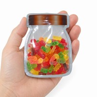 Vente en gros Mini sacs en plastique PET thermoscellés à zip-lock blancs anti-odeurs pour les emballages de gomme et de gelée