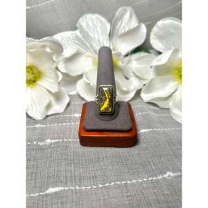 Anillo Navajo Hecho a Mano, Talla 10.75, con Engaste de Bisel, Ágata BB y Plata de Ley, para Uso Diario, Estilo HipHop - Product Image 1