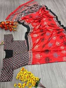 คอลเลกชันโสร่งผ้าไหมสำหรับผู้หญิงชุดปาร์ตี้แบบดั้งเดิมพิมพ์ลายดิจิตอลชุดอินเดียและปากีสถาน - Product Image 2