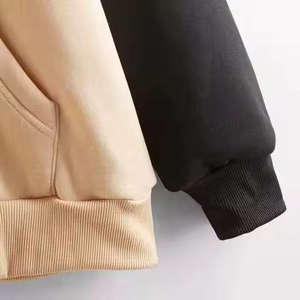 Recién llegado, sudadera informal de lana de algodón de Color sólido para mujer, jersey de invierno, Sudadera con capucha, diseño teñido liso - Product Image 4