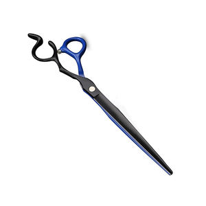 Ciseaux de toilettage pour animaux de compagnie de couleur noire et bleue à lame tranchante droite - Product Image 4