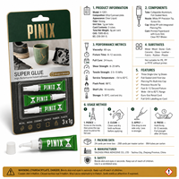 3 tubes de colle liquide super puissante de 1g sur carte blister – Colle instantanée, adhésif acrylique pour la réparation du verre, de la céramique, du cuir et des chaussures
