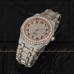 นาฬิกาสเตนเลสสตีลสไตล์ฮิปฮอปของผู้ชายประดับเพชรเพชรโมอิสใส VVS พร้อมด้วยหน้าต่างหน้าปัดกระจก - Product Image 2