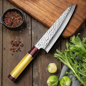 Venta al por mayor personalizado OEM ODM fábrica de cubiertos profesional japonés hecho a mano Damasco cuchillo de cocina cuchillo de Chef con mango de madera - Product Image 5