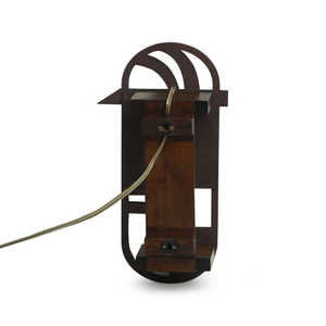 Applique murale en bois rectangulaire peinte à la main de 13 pouces Décoration intérieure écologique pour les occasions de Diwali - Product Image 4