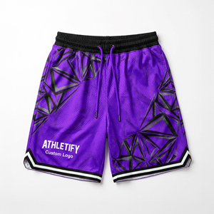 Superior Sporty <b>Men's</b> Basketball <b>Mesh</b> <b>Shorts</b> Solid Joggers for Fitness Gym Athletic Workout for Branding Private Labeling - Product Image 1