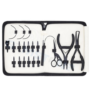 Kit d'outils multifonctions à 2 trous pour la raie et la coupe des cheveux avec boucle, ciseaux et pinces. - Product Image 1