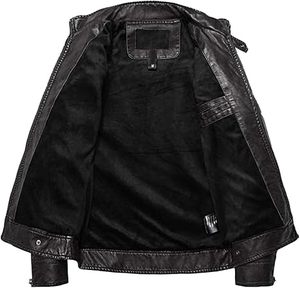 เสื้อแจ็คเก็ตหนังวัวสำหรับผู้ชาย ระบายอากาศได้ดี เป็นมิตรกับสิ่งแวดล้อม แห้งเร็ว อุ่นในฤดูหนาว คอตั้ง ปรับแต่งได้ สวมใส่สบาย คุณภาพสูง - Product Image 5