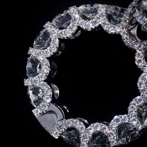 Sang trọng đá ra đầy đủ Eternity Nhẫn kim cương | 925 Sterling Bạc | lớn vòng trung tâm đá | vvs moissanite | tùy chỉnh đồ trang sức - Product Image 2