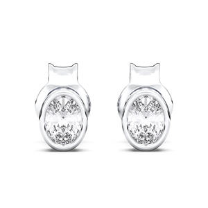 Asequible Oval Glamour 0.50Ct Moissanite Stud Pendientes en plata esterlina al por mayor OEM - Product Image 3
