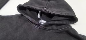 Coton lavé à l'acide surdimensionné lavage à l'acide déchiré ourlet brut sweats à capuche pantalons de survêtement évasés noir lavage à l'acide à capuche deux pièces ensemble hommes - Product Image 5