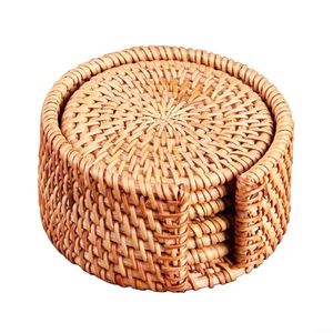 Coussinets chauffants faits à la main support de casserole sous-verres en rotin tissé à la main napperons en bambou tasse Base chargeur assiettes plats au prix de gros - Product Image 2