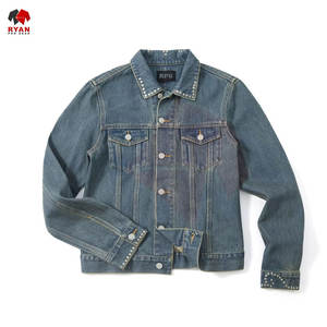 Veste en jean personnalisée pour homme, fermeture à boutons, tissu respirant avec logo personnalisé, conception ODM OEM - Product Image 1